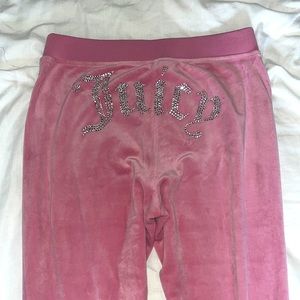 Vintage Juicy Couture Velour Rhinestone Track Pants Light Pink